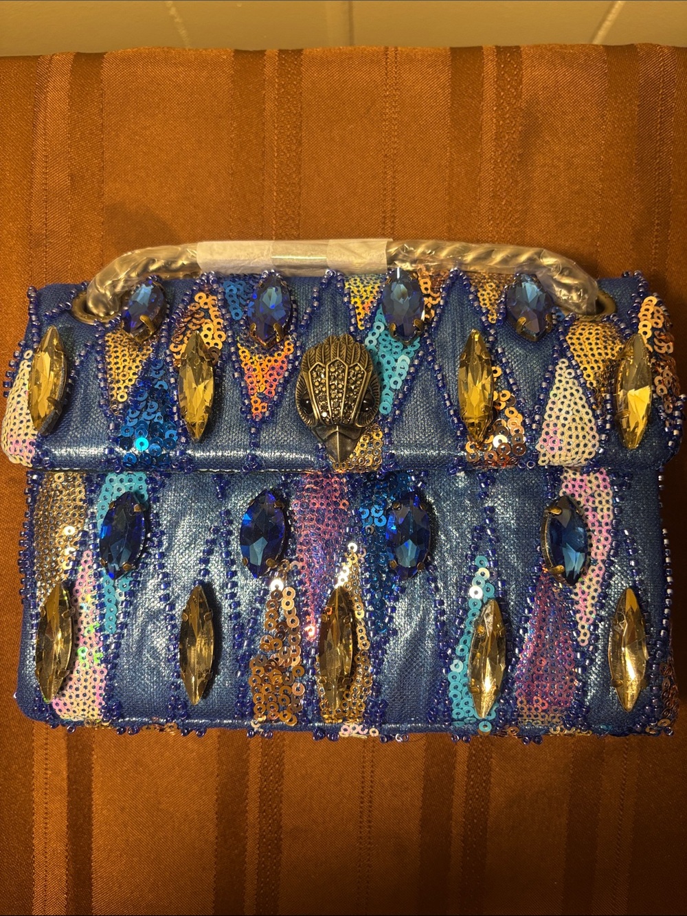 NWT Kurt Geiger Mini Sequin Kensington Crossbody - Blue Crystal - SOLD OUT